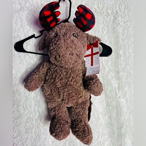 Carried Away By Stepping Stones Plaid Moose Plush Stuffed Animal Backpack - Picture 6 of 7